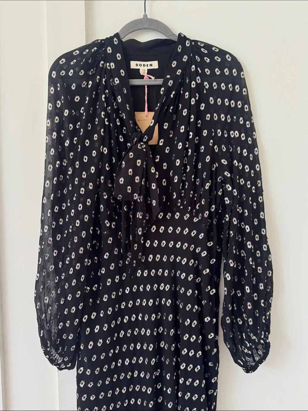 NWT Boden Tie Neck Midi Dress Size 14